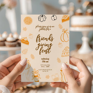 Friendsgiving Feast  Autumn Fall Dinner  Invitation