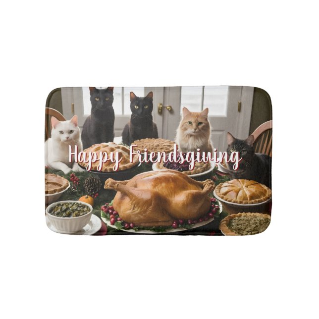 Friendsgiving Feast Bath Mat (Front)