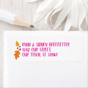 Friendsgiving Feast Pink & Gold Return Address Label