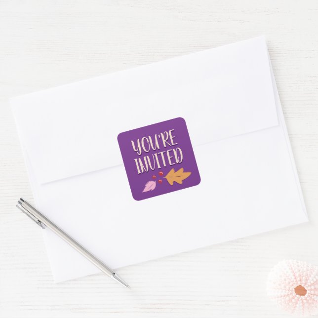 Friendsgiving Feast | Purple & Gold Envelope Seal (Envelope)