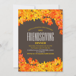 Friendsgiving Feast Thanksgiving Dinner Autumn Invitation