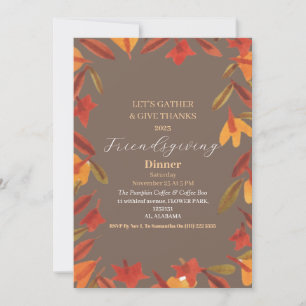 Friendsgiving Feast Thanksgiving Dinner Autumn Invitation