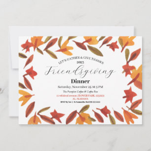 Friendsgiving Feast Thanksgiving Dinner Autumn Invitation