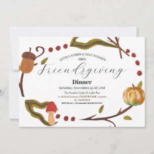 Friendsgiving Feast Thanksgiving Dinner Autumn Invitation