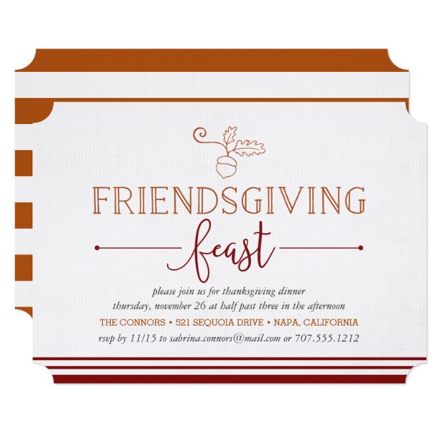 Friendsgiving Feast Thanksgiving Dinner Invitation