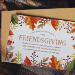 Friendsgiving Feast Thanksgiving Dinner Invitation<br><div class="desc">Our charming and modern Thanksgiving dinner invitation beckons friends to celebrate "Friendsgiving" with you in style. Design features a border of painted watercolor autumn leaves,  buds and branches,  with your Friendsgiving details in the center.</div>