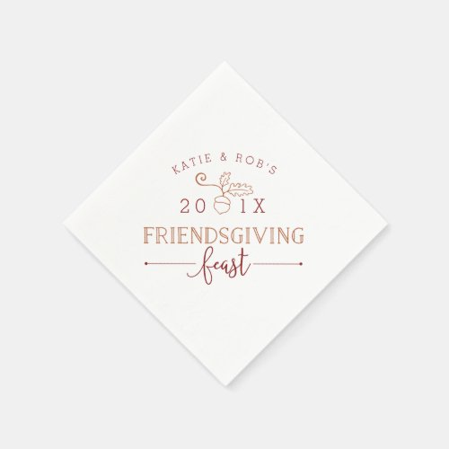 Friendsgiving Feast Thanksgiving Paper Napkins