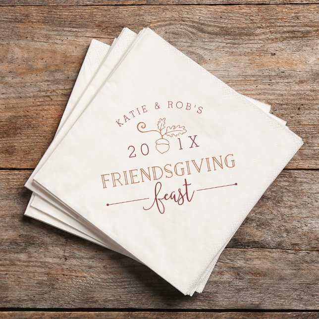 Friendsgiving Feast Thanksgiving Paper Napkins (Creator Uploaded)