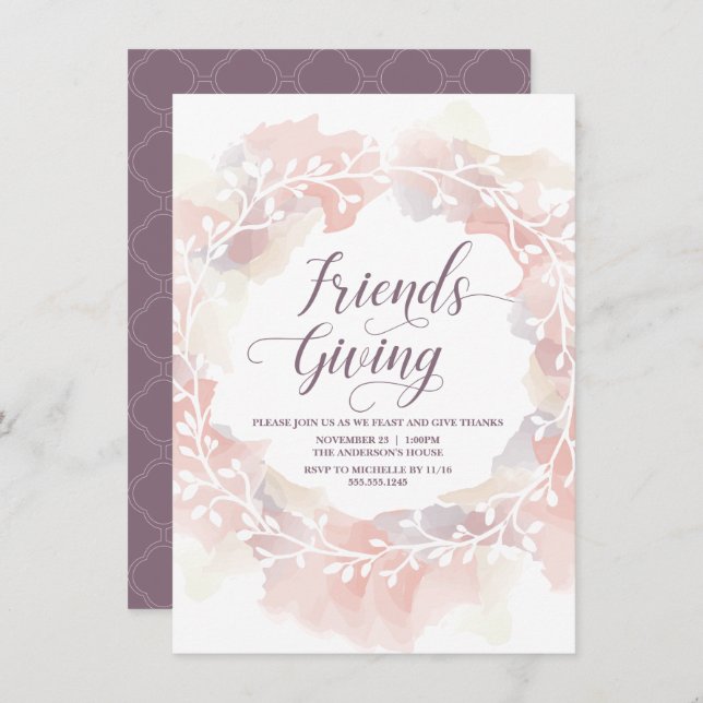 Friendsgiving, Friends Giving Fall Invitation (Front/Back)