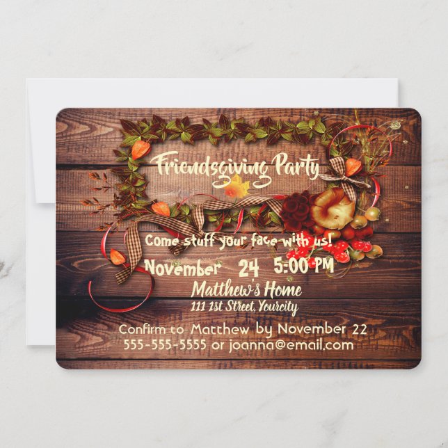 Friendsgiving (Friends Thanksgiving) Custom Invitation (Front)