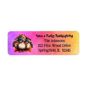 Friendsgiving Funky Thanksgiving Label
