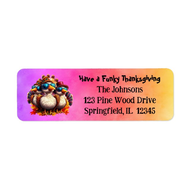 Friendsgiving Funky Thanksgiving Label (Front)