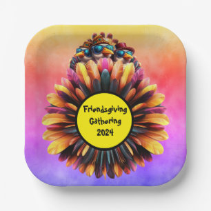 Friendsgiving Funky Thanksgiving Paper Plates