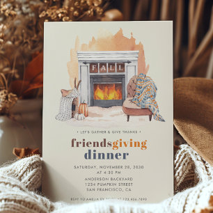 Friendsgiving Give Thanks Dinner Invitation