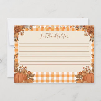 Friendsgiving Gratitude Card I'm Thankful For