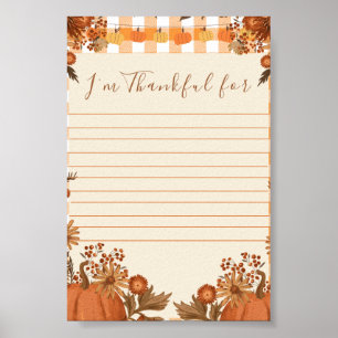 Friendsgiving Gratitude Poster I'm Thankful For