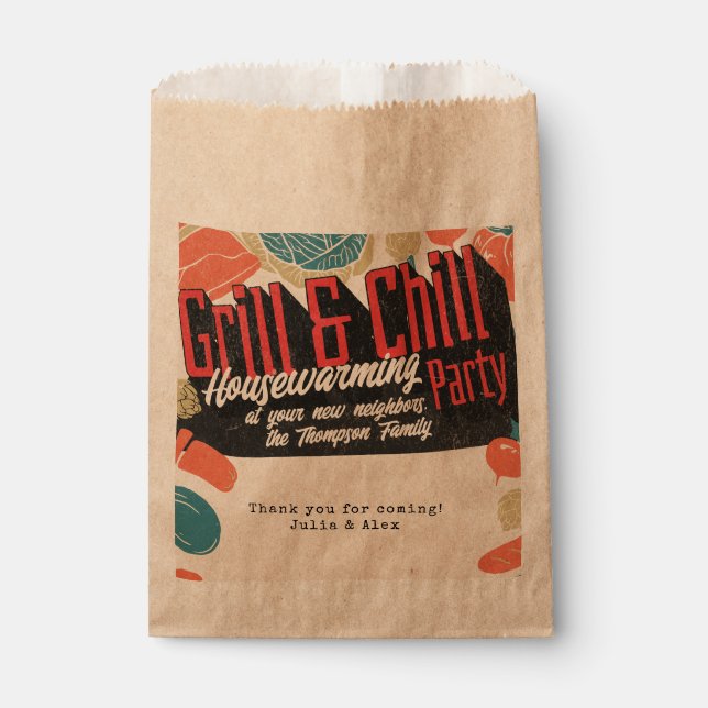 Friendsgiving Housewarming BBQ Thanksgiving Favor Bag (Front)