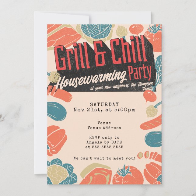 Friendsgiving Housewarming BBQ Thanksgiving Invitation (Front)