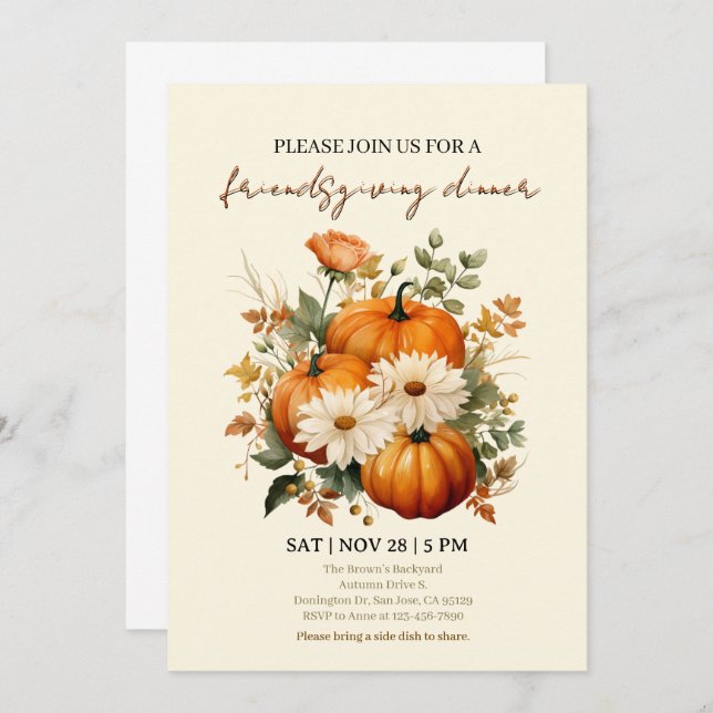 Friendsgiving  invitation (Front/Back)