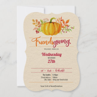 Friendsgiving Invitation for Potluck Thanksgiving