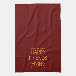 Friendsgiving Kitchen Towel Rust
