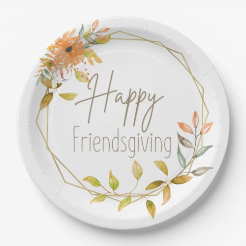 Friendsgiving Paper Dinner Plates Fall Florals