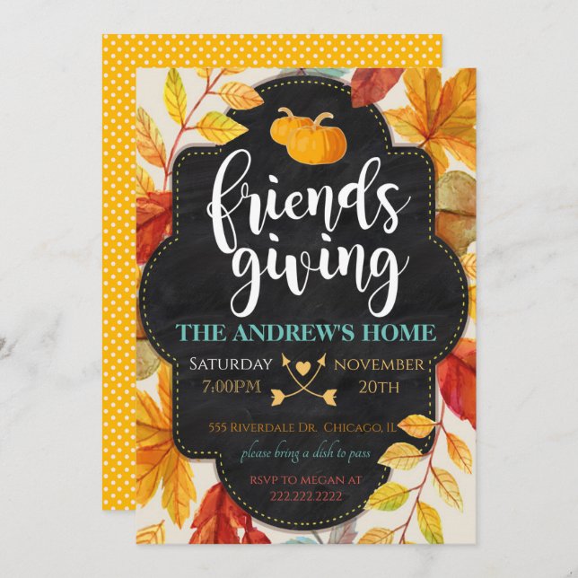 Friendsgiving Party Invitation (Front/Back)