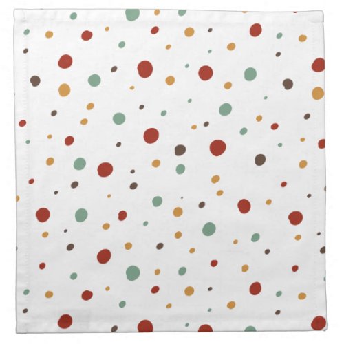 Friendsgiving Polka Dots Pattern in Teal and Red Cloth Napkin
