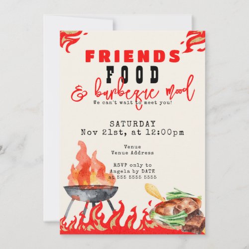 Friendsgiving Potluck BBQ Cook Off Thanksgiving Invitation
