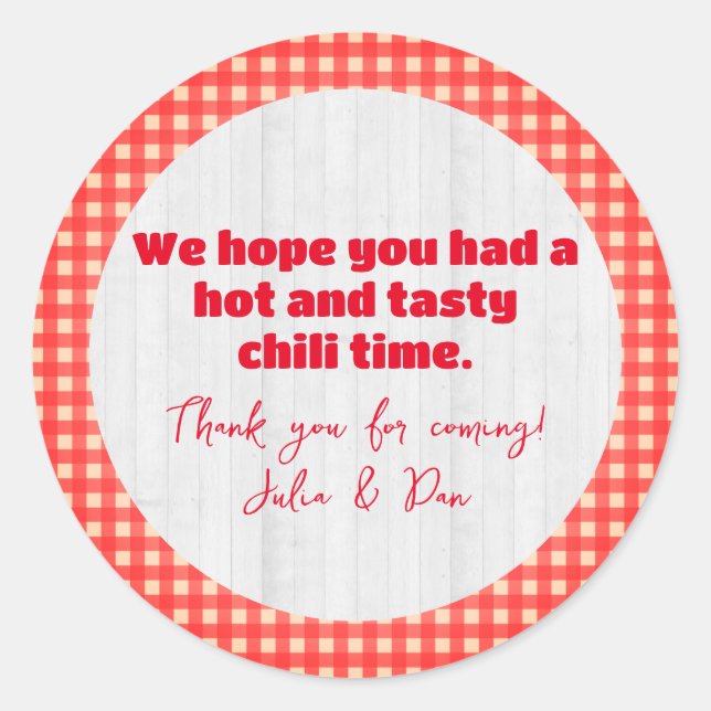 Friendsgiving Potluck Chili Cook Off Thanksgiving Classic Round Sticker (Front)