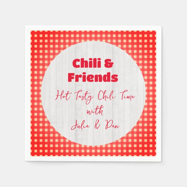Friendsgiving Potluck Chili Cook Off Thanksgiving Napkins (Front)