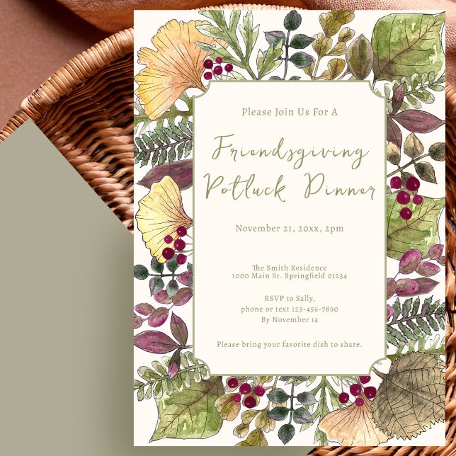 Friendsgiving Potluck Dinner Invitation  (Creator Uploaded)