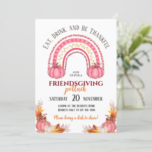 Friendsgiving Potluck Invitation