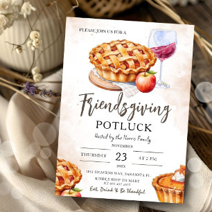 Friendsgiving Potluck Party Invitation