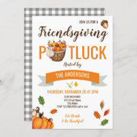 Friendsgiving Potluck Thanksgiving Invitation