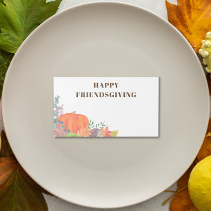Friendsgiving Pumpkin Place Card