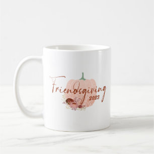 Friendsgiving Rose Gold Glitter Pumpkin Coffee Mug
