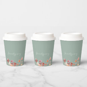 Friendsgiving Sage Thanksgiving  Paper Cups