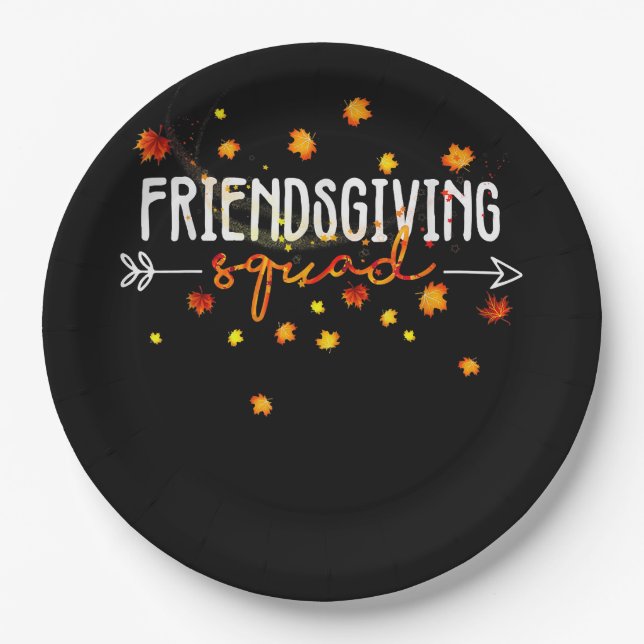 Friendsgiving Squad Thanksgiving Friendship Friend Paper Plates (Front)