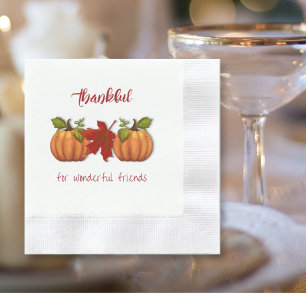 Friendsgiving Thankful for Friends Dinner Napkins