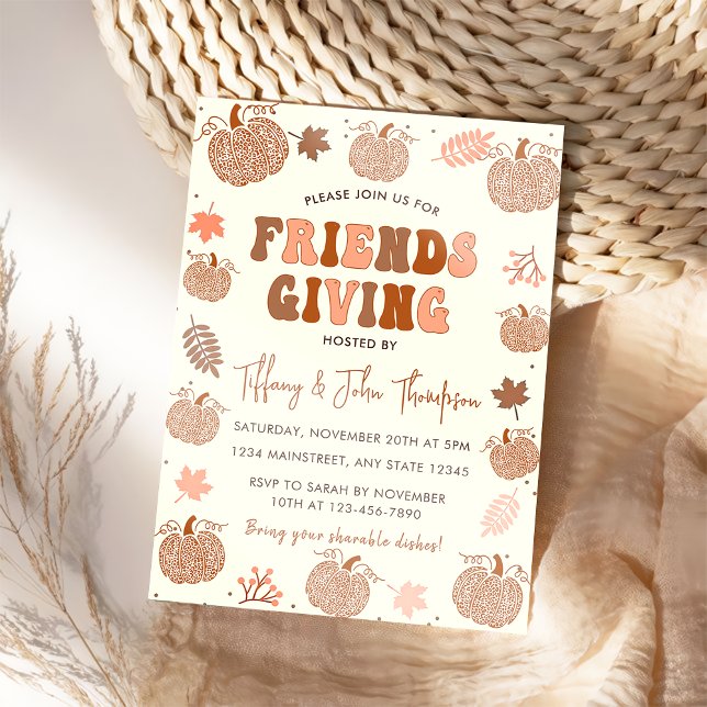 Friendsgiving Thanksgiving Dinner Fall Pumpkin Invitation (Creator Uploaded)