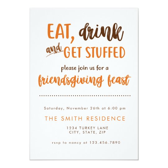 Friendsgiving Thanksgiving Dinner Feast Potluck Invitation Zazzle Com