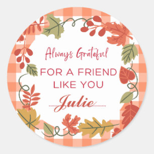 Friendsgiving Thanksgiving Dinner Holiday Classic Round Sticker