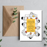 Friendsgiving Thanksgiving Dinner Invitation<br><div class="desc">Invite your friends to feast and share the best holiday of the year with you - Friendsgiving! Cute aerial view of people sharing food design. Customize with your party details.</div>