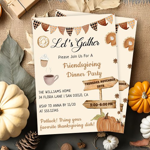 Friendsgiving Thanksgiving Dinner Invitation