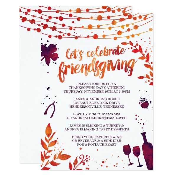 Friendsgiving Thanksgiving Dinner Invitation