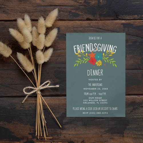 Friendsgiving Thanksgiving Dinner Party Invitation