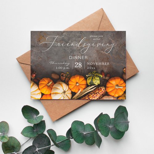 Friendsgiving Thanksgiving Dinner Pumpkins Invitation