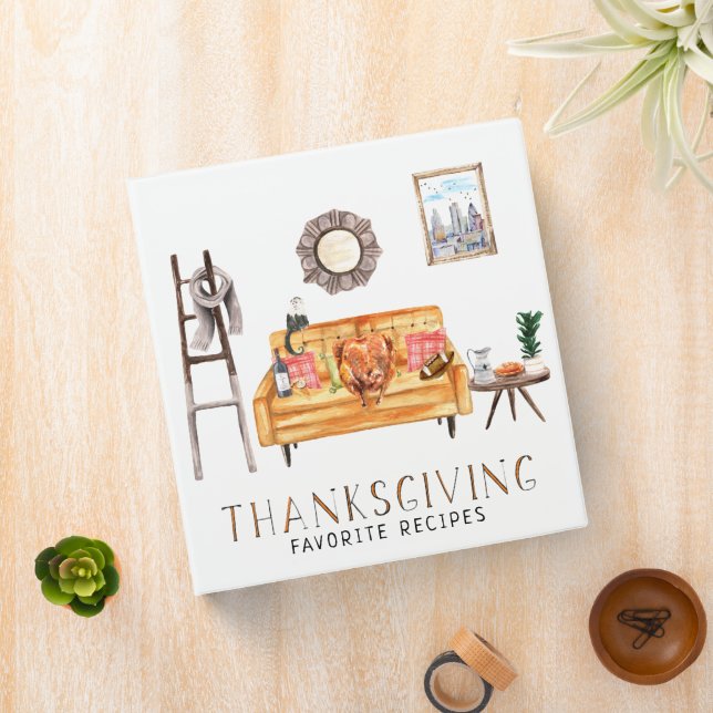 Friendsgiving Thanksgiving Favorite Recipes 3 Ring Binder (In Situ)