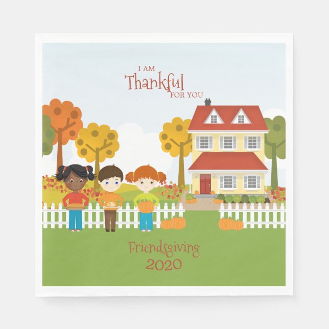 Friendsgiving Thanksgiving Feast Napkins (Front)